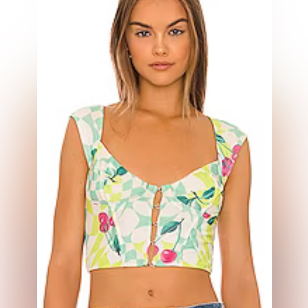 AFRM Bradlee Corset Top in Mint Cherry!🍒